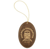 Laser Engraved Leatherette Oval Ornament