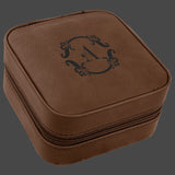 Laser Engraved Leatherette 4”x4” Travel Jewelry Box