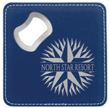 4” x 4” Square Laser Engraved Leatherette Bottle Opener Coaster