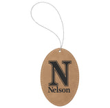 Laser Engraved Leatherette Oval Ornament