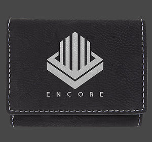 Laser Engraved Leatherette Trii-fold Wallet