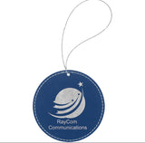 Laser Engraved Leatherette Round Ornament