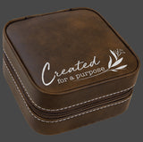 Laser Engraved Leatherette 4”x4” Travel Jewelry Box