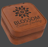 Laser Engraved Leatherette 4”x4” Travel Jewelry Box