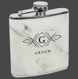 Laser Engraved Leatherette 6 oz Flask