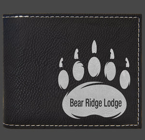 Laser Engraved Leatherette Bi-fold Wallet with Flip ID Display