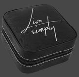 Laser Engraved Leatherette 4”x4” Travel Jewelry Box