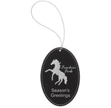 Laser Engraved Leatherette Oval Ornament