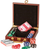 Laser Engraved Leatherette 100 Chip Poker Set