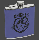 Laser Engraved Leatherette 6 oz Flask