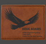 Laser Engraved Leatherette Bi-fold Wallet with Flip ID Display