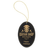 Laser Engraved Leatherette Oval Ornament