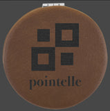 Laser Engraved Leatherette 2 1/2” Compact Mirror