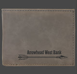 Laser Engraved Leatherette Bi-fold Wallet with Flip ID Display