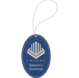 Laser Engraved Leatherette Oval Ornament