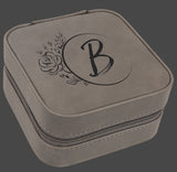 Laser Engraved Leatherette 4”x4” Travel Jewelry Box