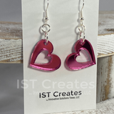 Acrylic heart dangle earrings