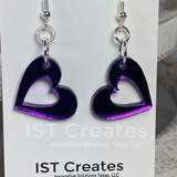 Acrylic heart dangle earrings