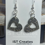 Acrylic heart dangle earrings