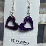 Acrylic heart dangle earrings