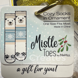 Mistle Toes Cozy Christmas Ornament Socks