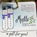 Mistle Toes Cozy Christmas Ornament Socks