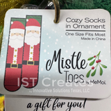 Mistle Toes Cozy Christmas Ornament Socks