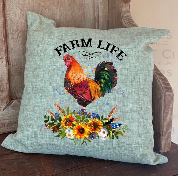 Farm Life Rooster Sublimated 18