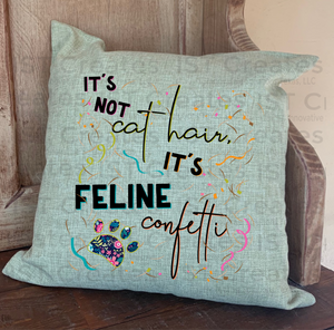 Feline Confetti Sublimated 18" x 18" Throw Pillow Cover