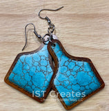 Turquoise Monogrammed Ear Tag Earrings