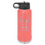 Laser Engraved 32 oz Stainless Steel Double Wall Water Bottle