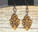 Laser cut wood earrings