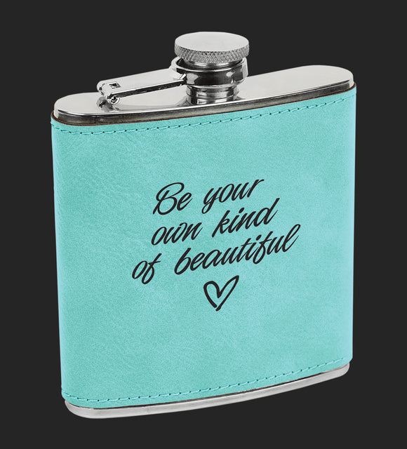 Laser Engraved Leatherette 6 oz Flask