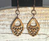 Laser cut wood earrings