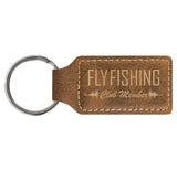 Laser Engraved Leatherette Rectangle Keychain