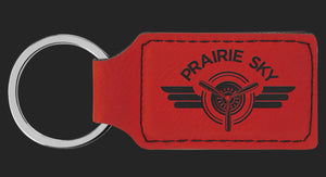 Laser Engraved Leatherette Rectangle Keychain