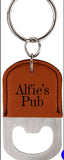 Laser Engraved Leatherette Oval Bottle Opener Keychain