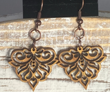 Laser cut wood earrings