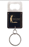 Laser Engraved Leatherette Rectangle Bottle Opener Keychain