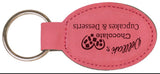 Laser Engraved Leatherette Oval Keychain