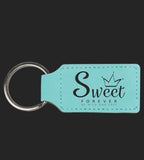 Laser Engraved Leatherette Rectangle Keychain