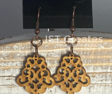 Laser cut wood earrings 2