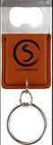 Laser Engraved Leatherette Rectangle Bottle Opener Keychain