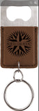 Laser Engraved Leatherette Rectangle Bottle Opener Keychain