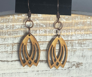 Laser cut wood earrings 2