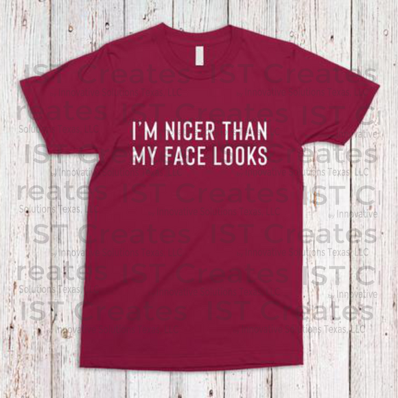 I'm Nicer Than My Face Looks T-shirt